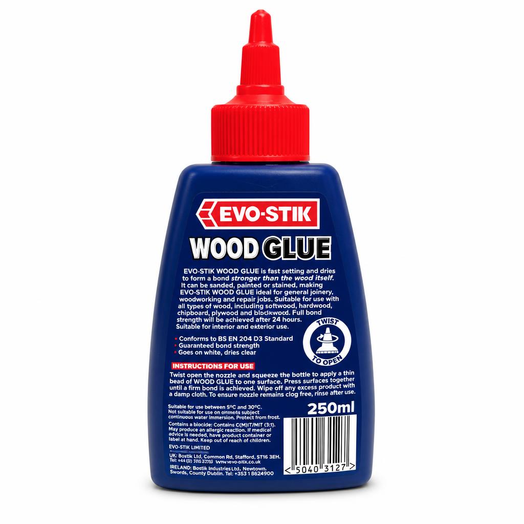 Back view of Evo-Stik Wood Glue Exterior 250ml