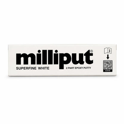 Milliput Superfine White 2 Part Epoxy Putty packaging