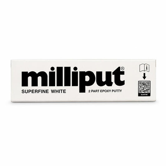 Milliput Superfine White 2 Part Epoxy Putty packaging