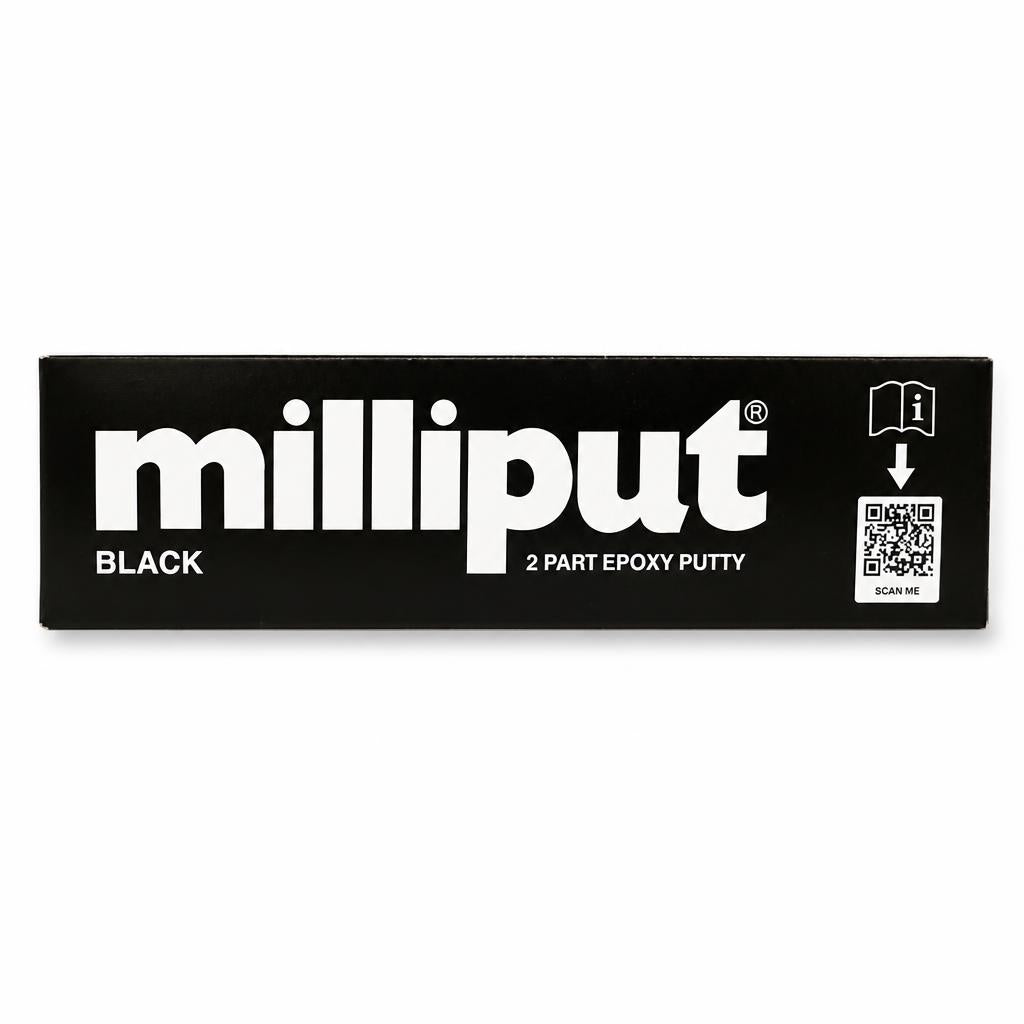 Milliput Black 2-Part Epoxy Putty packaging front view