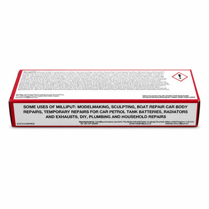 Milliput Standard Epoxy Putty Packaging Back