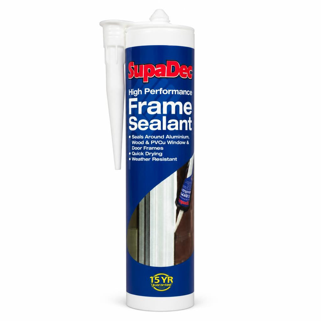 Front view of SupaDec High Performance Frame Sealant in white.