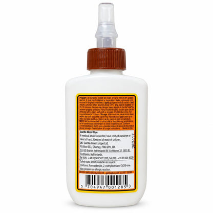 Gorilla Wood Glue bottle back packaging