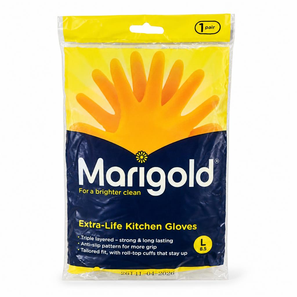 Marigold Extra-Life Kitchen Gloves packaging front