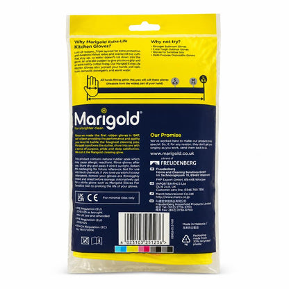 Marigold Extra-Life Kitchen Gloves packaging back