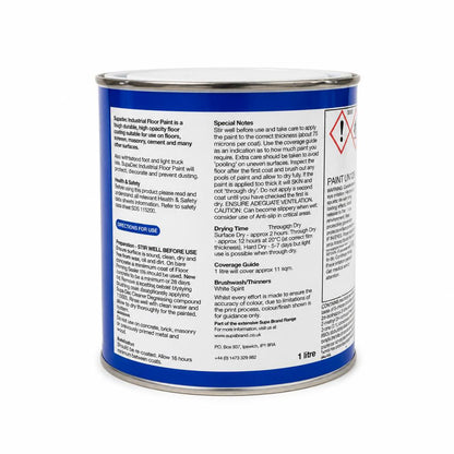 SupaDec Industrial Floor Paint Black 1L back packaging