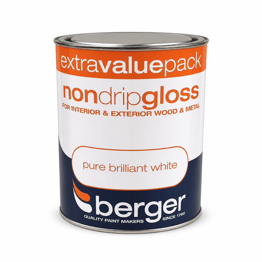 Front view of Berger Extra Value Non Drip Gloss Paint