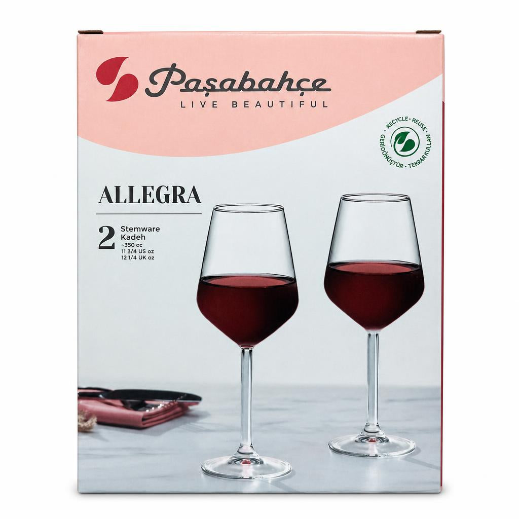 Pasabahce Allegra stemware packaging