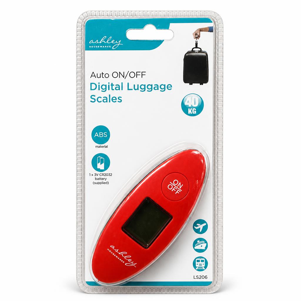 Ashley Housewares Digital Luggage Scales packaging front view