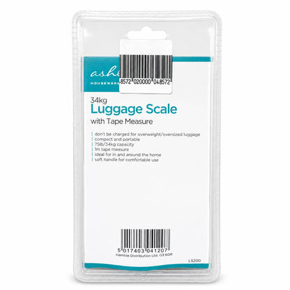 Back of Ashley Housewares Luggage Scale showcasing features