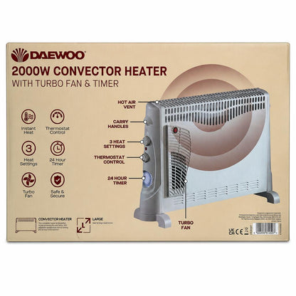 Daewoo 2000W Convector Heater packaging back