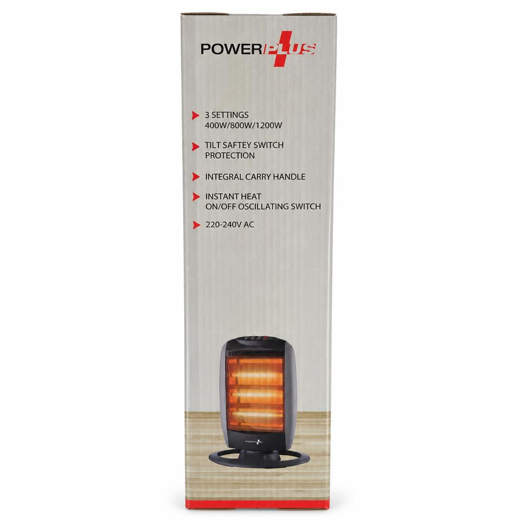 Side view of PowerPlus Oscillating Halogen Heater packaging