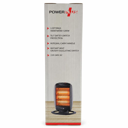 Side view of PowerPlus Oscillating Halogen Heater packaging