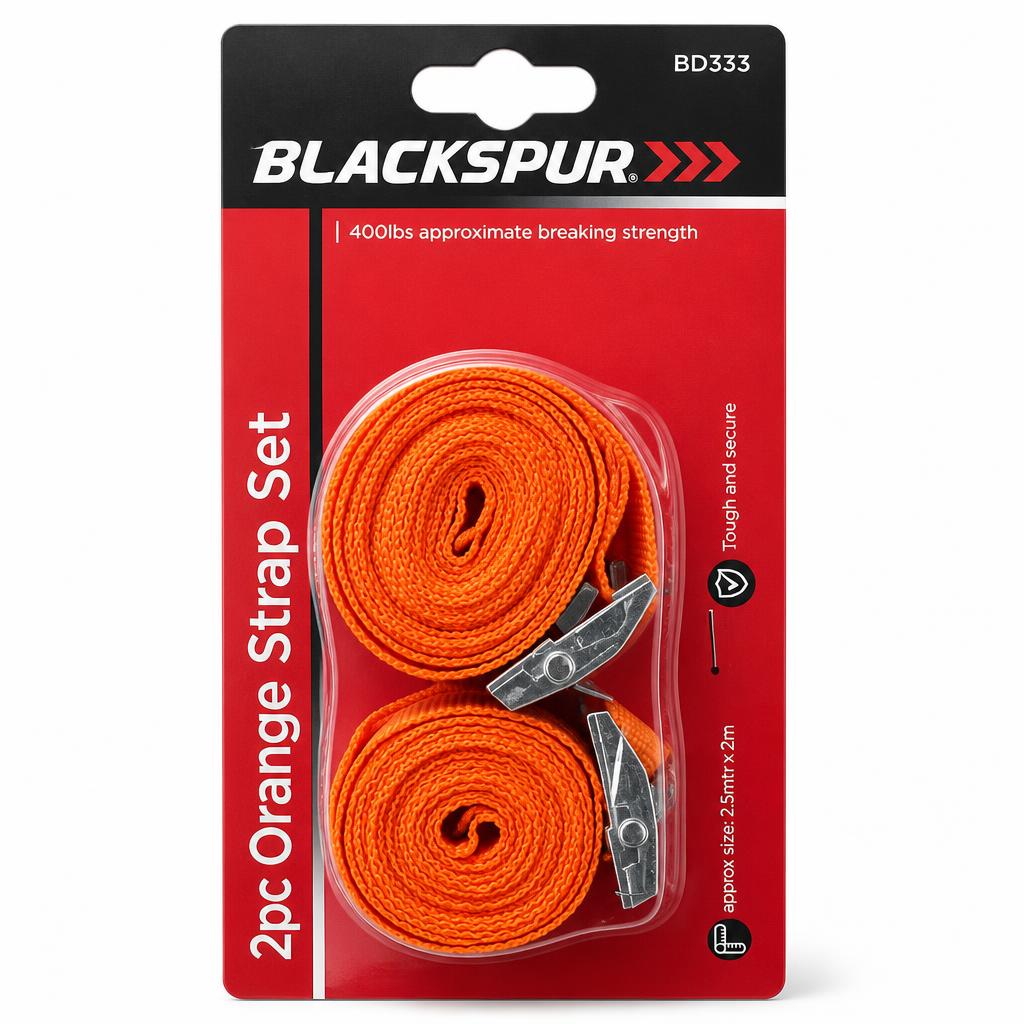 Blackspur 2pc Orange Strap Set in packaging