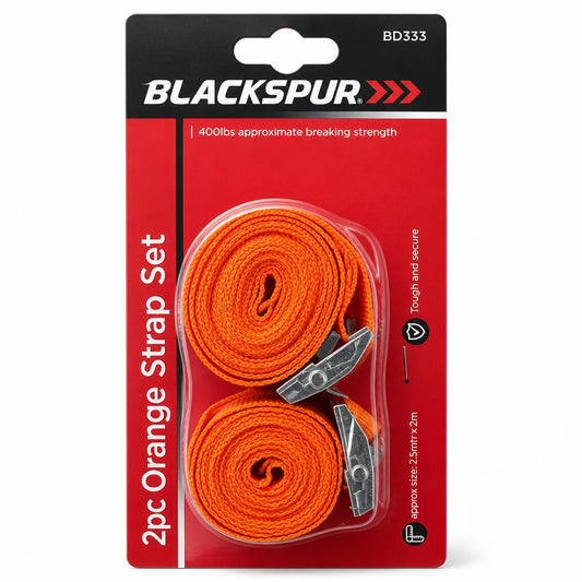 Blackspur 2pc Orange Strap Set in packaging