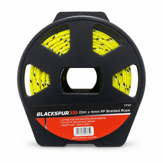 Blackspur yellow braided rope packaging front