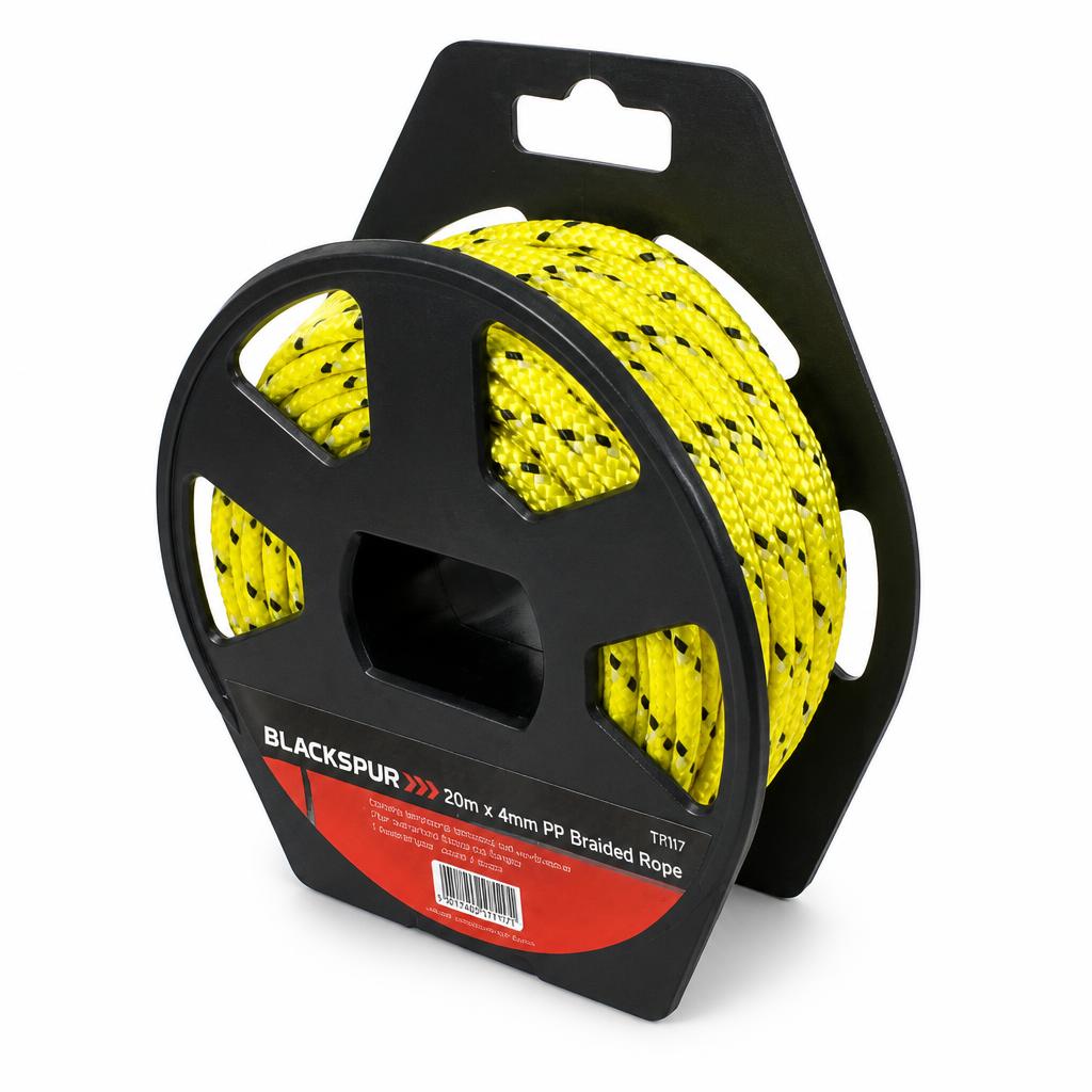 Blackspur yellow braided rope side angle