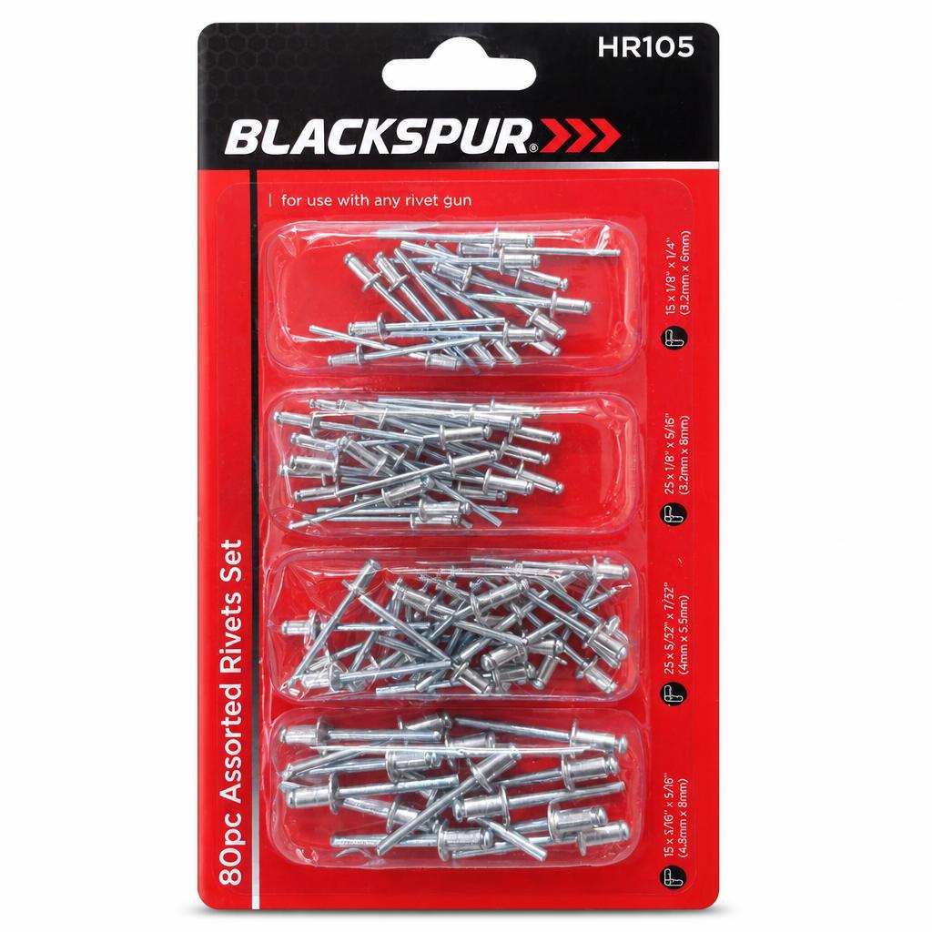 Blackspur Assorted Rivets Set HR105 - Front packaging