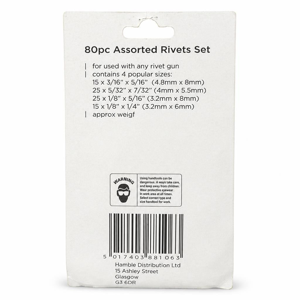 Blackspur Assorted Rivets Set HR105 - Back packaging with details