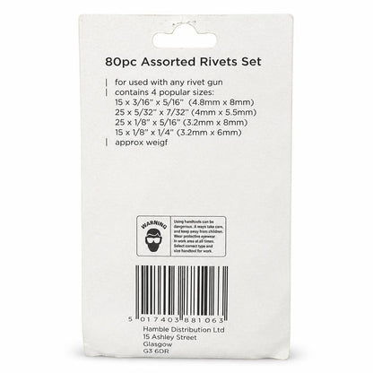 Blackspur Assorted Rivets Set HR105 - Back packaging with details