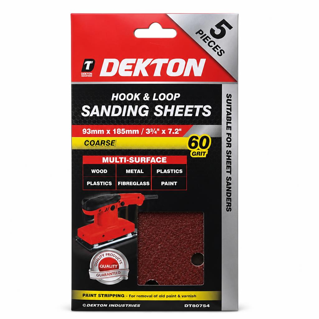 Dekton Hook & Loop Sanding Sheets packaging