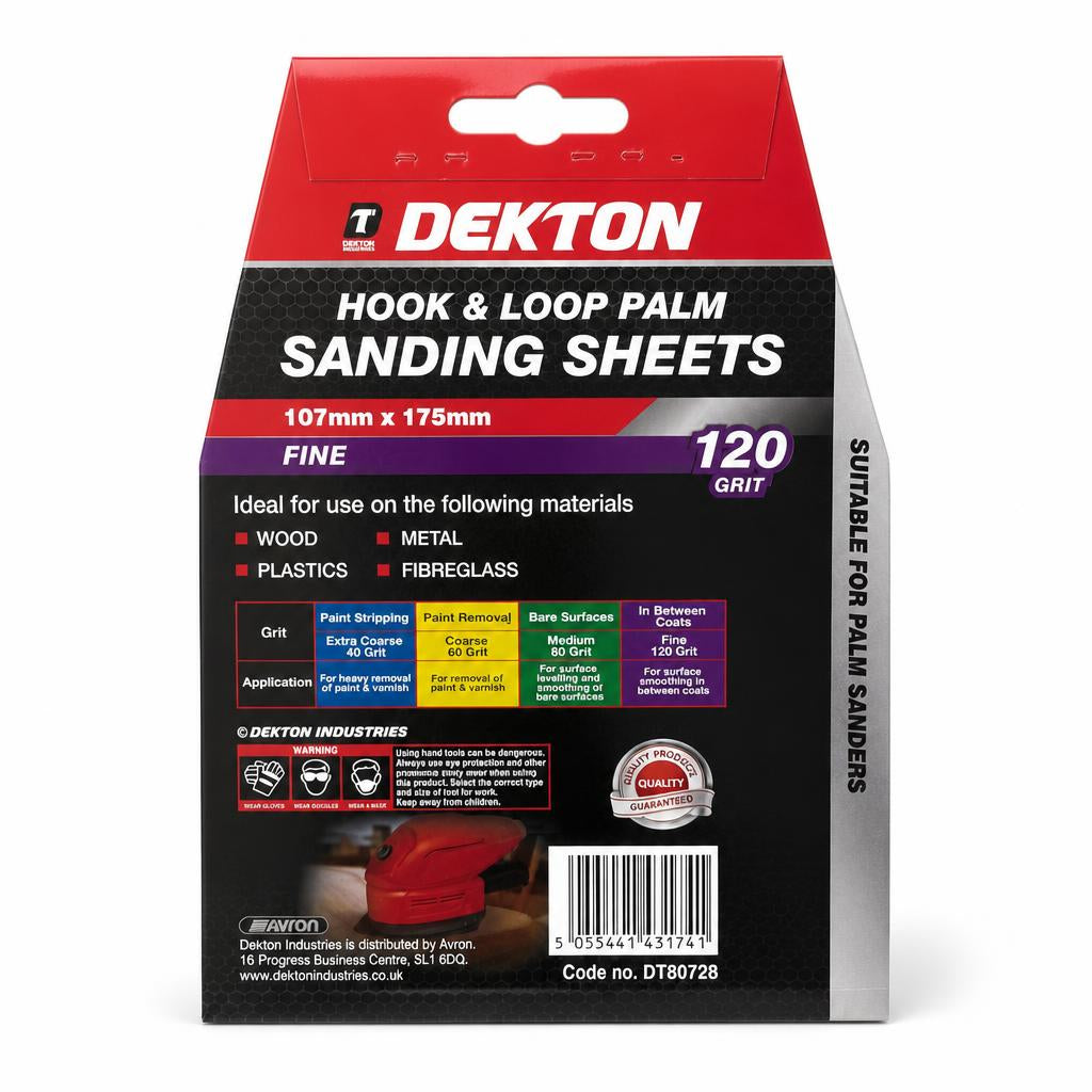 Dekton sanding sheets packaging back view