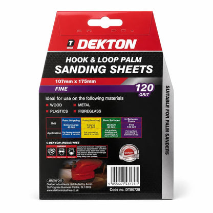 Dekton sanding sheets packaging back view
