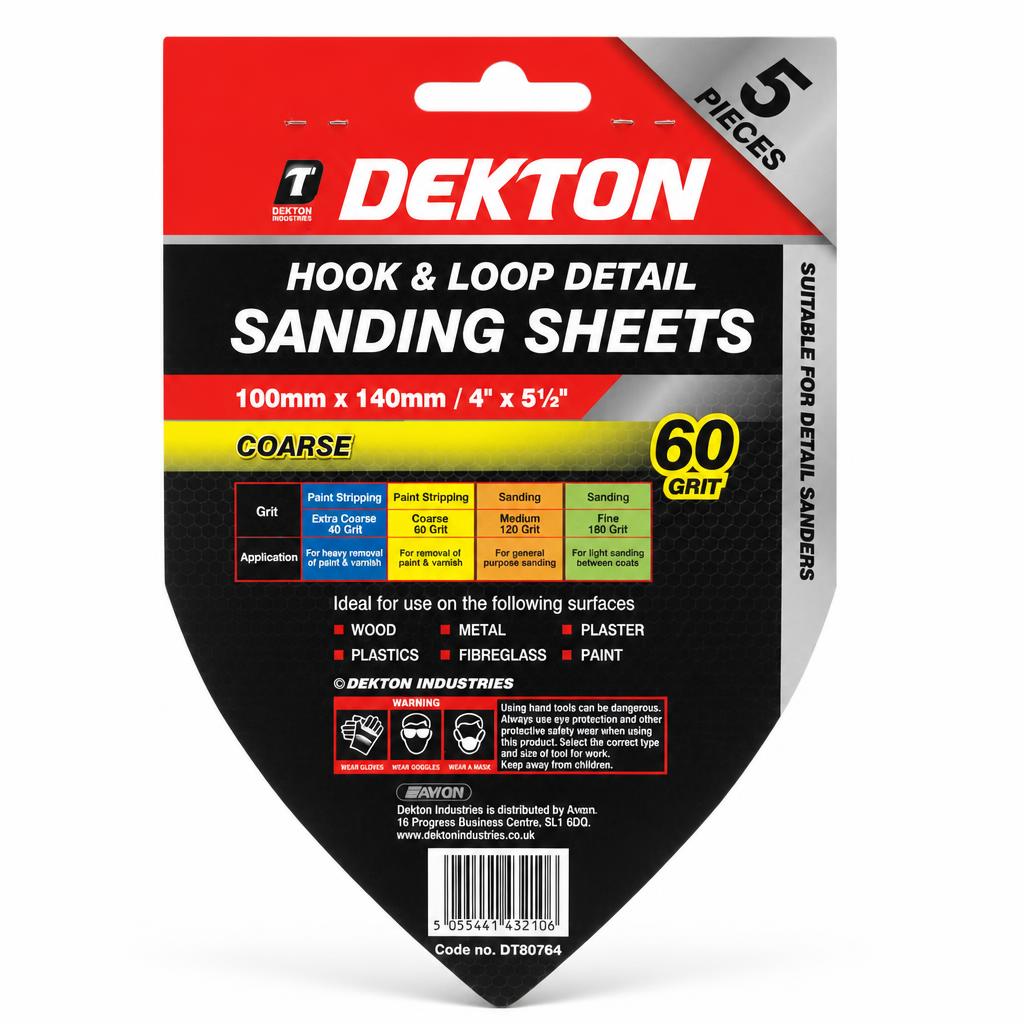 Dekton Hook & Loop Detail Sanding Sheets package back view