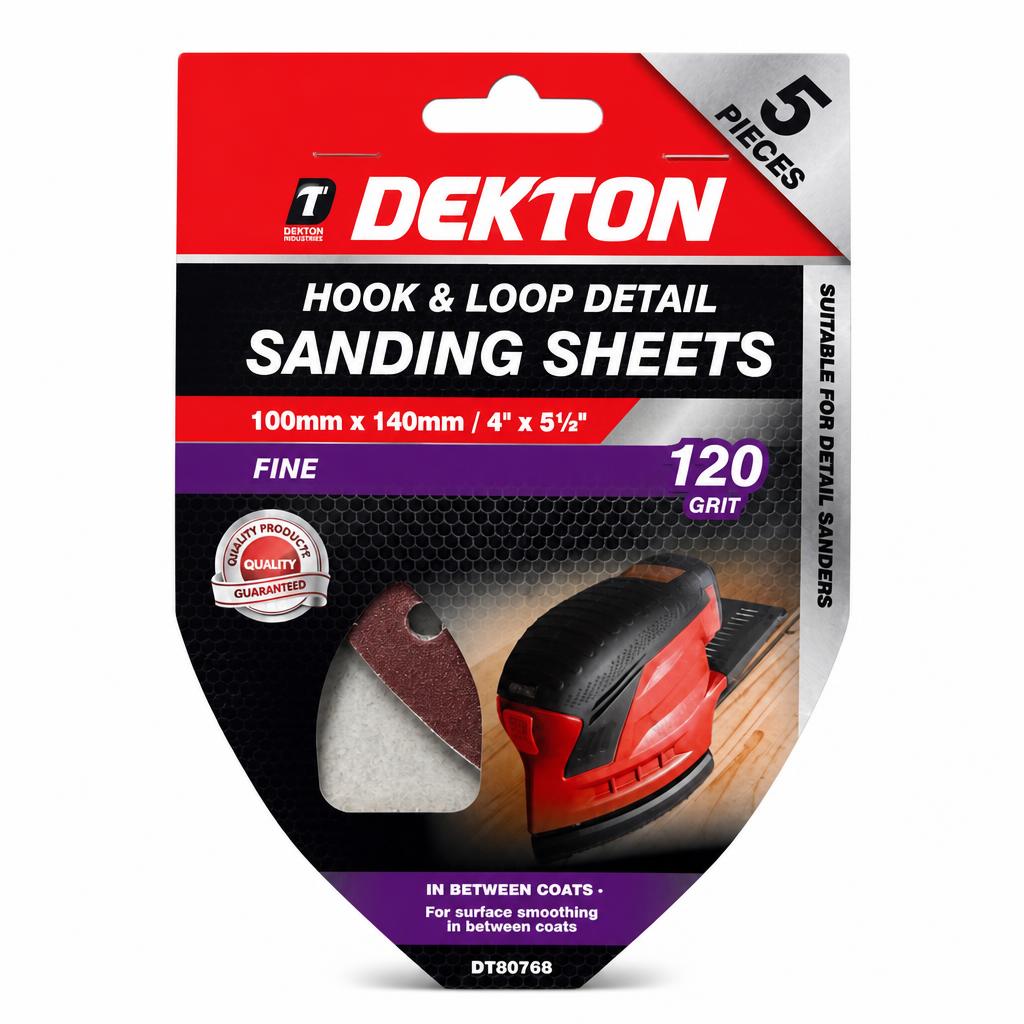 Dekton Hook & Loop Detail Sanding Sheets packaging front