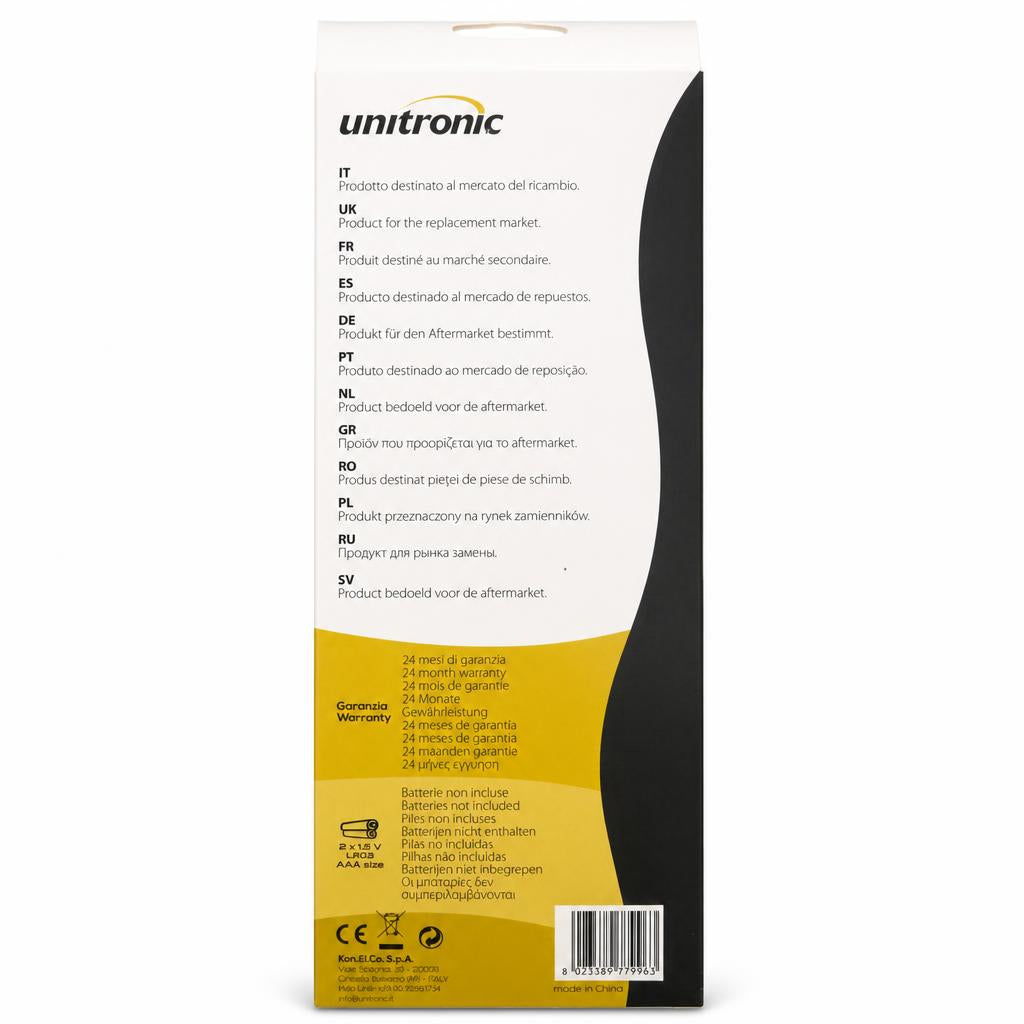 Unitronic remote control packaging back view