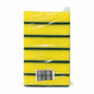 Pack of 6 yellow and green cleaning sponges with barcode