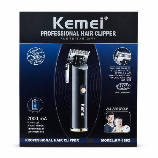 Front of Kemei Professional Hair Clipper KM-1892 packaging