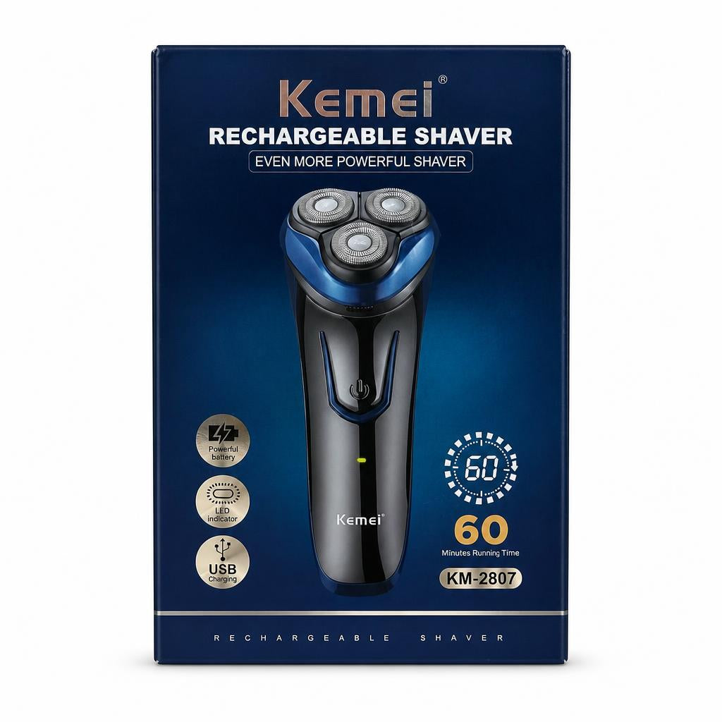 Kemei Rechargeable Shaver KM-2807 front packaging
