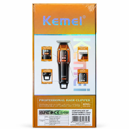 Kemei Professional Hair Clipper KM-658 boxed back