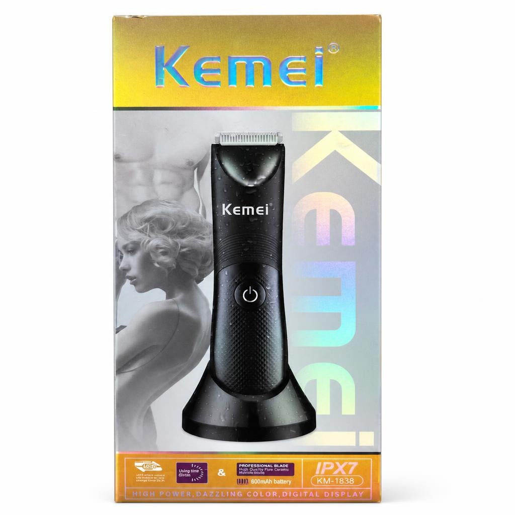 Kemei Rechargeable Hair Clipper KM-1838 packaging front view