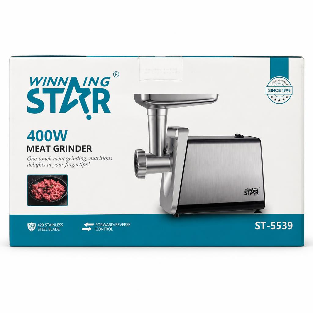 Winning Star 400W Meat Grinder packaging front view