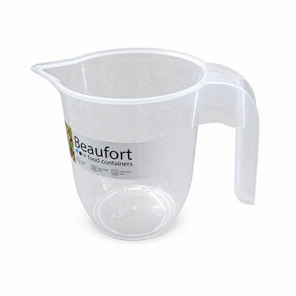 Side view of Beaufort Plastic Measuring Jug showing measurement markings