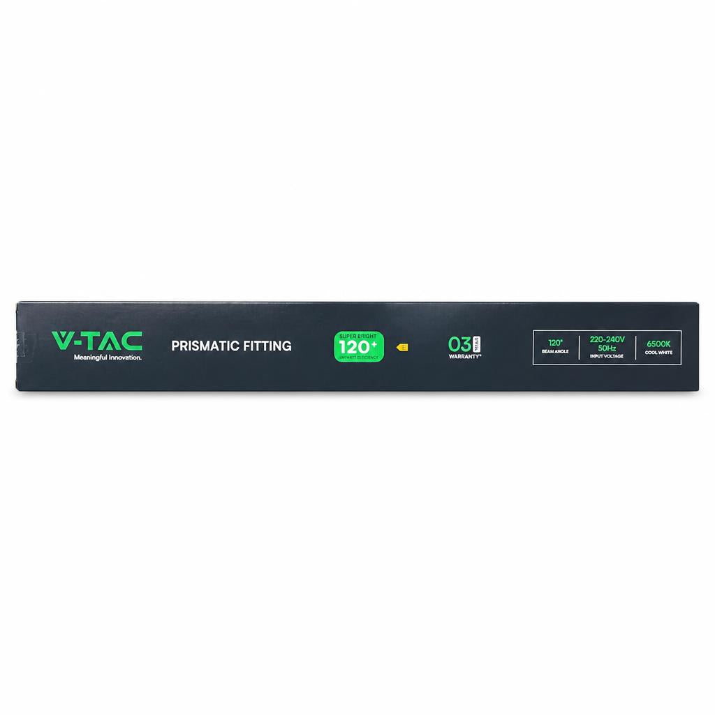 V-TAC prismatic fitting packaging showing features