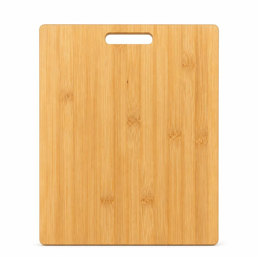 Back view of Genichi Bamboo Cutting Board with ruler