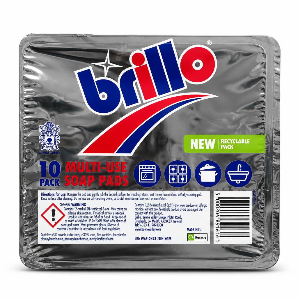 Brillo Multi-Use Soap Pads packaging front