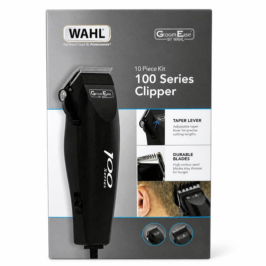 Wahl 100 Series Clipper front packaging showing product features
