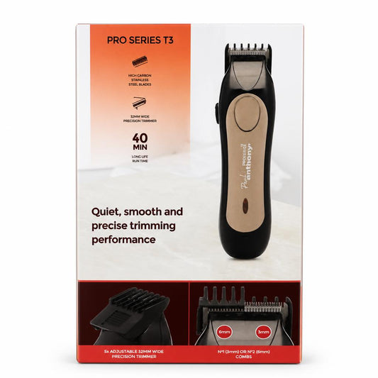 Paul Anthony Pro Series T3 Hair Clipper packaging back