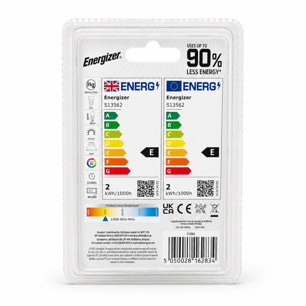 Energizer LED Pygmy Filament Bulbs packaging back