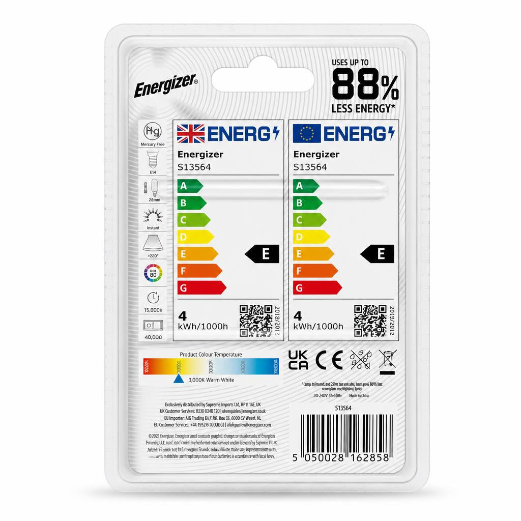 Energizer LED Cooker Hood Filament Bulb packaging back view