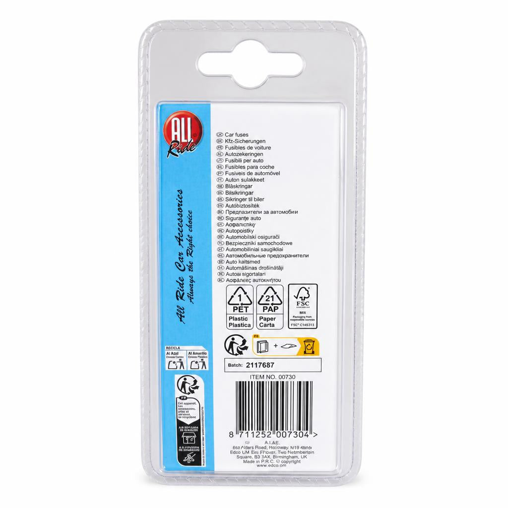 Back packaging of All Ride car fuses