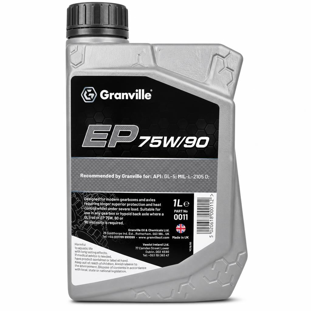 Close-up of Granville gear oil label