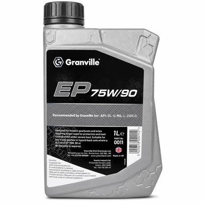Close-up of Granville gear oil label