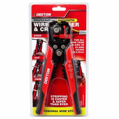 Dekton Professional Automatic Wire Stripper & Crimper packaging front
