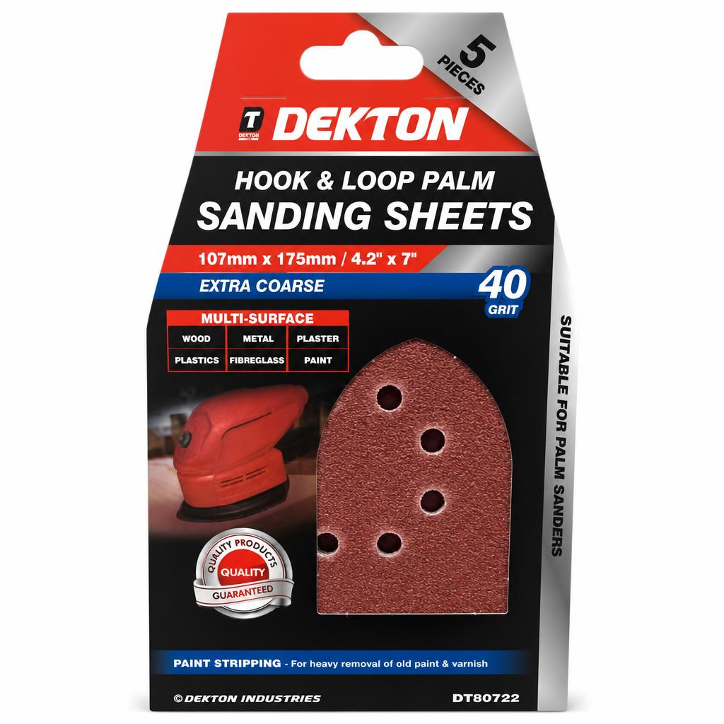 Dekton Hook & Loop Palm Sanding Sheets front packaging