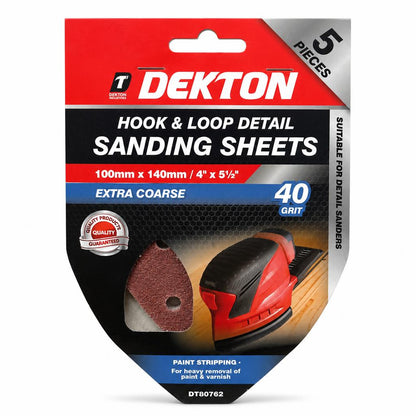 Dekton Hook & Loop 40 Grit Sanding Sheets packaging front view